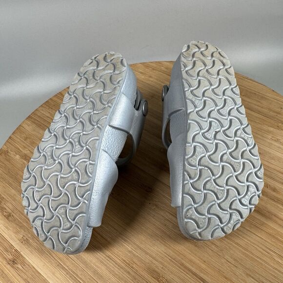 Birkenstock Milano Essentials EVA Sandals Kids Toddler 24 6 Silver Back Strap - Picture 5 of 6